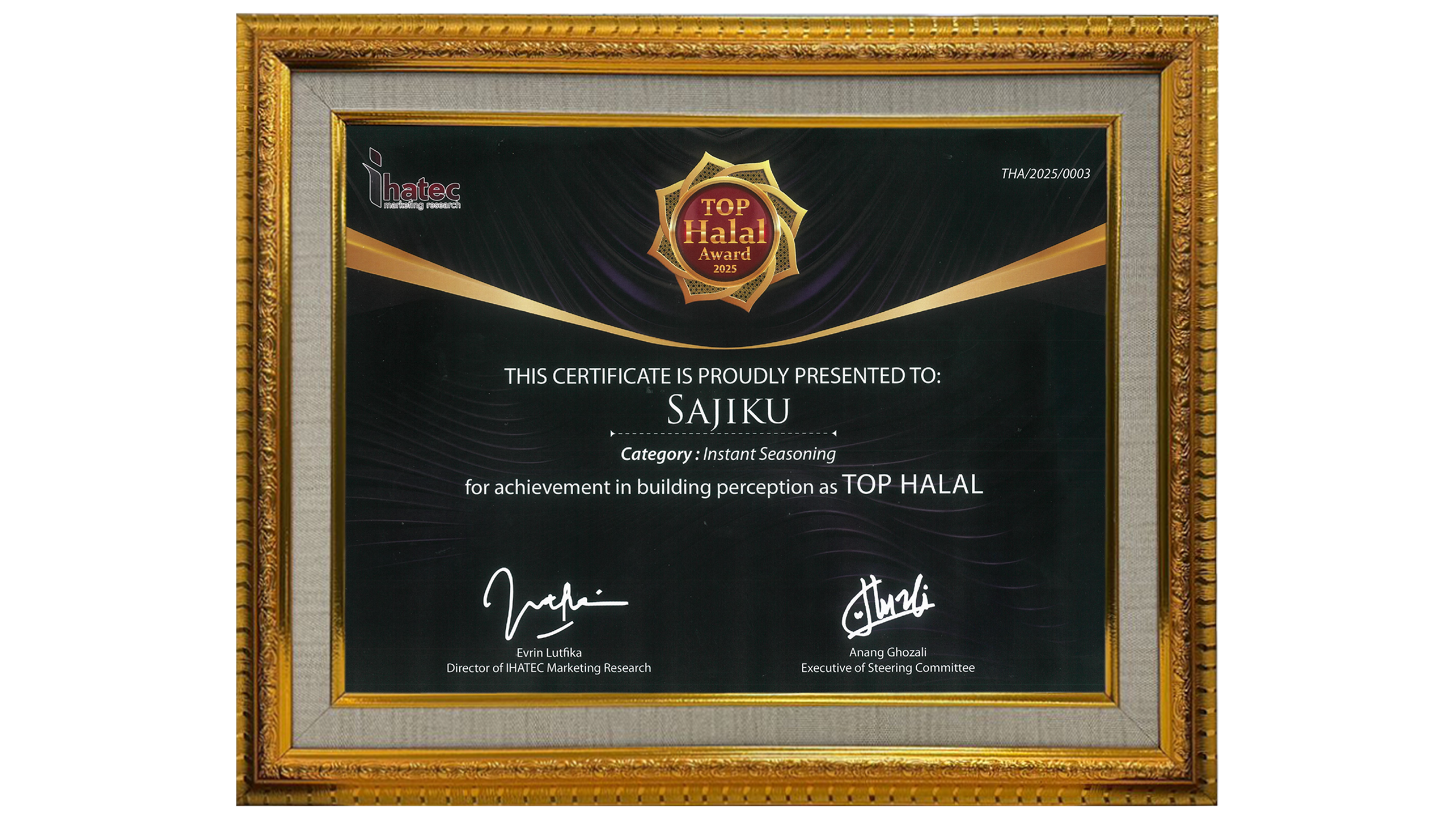 TOP Halal Award ( Sajiku®️) dari IHATEC - 2025