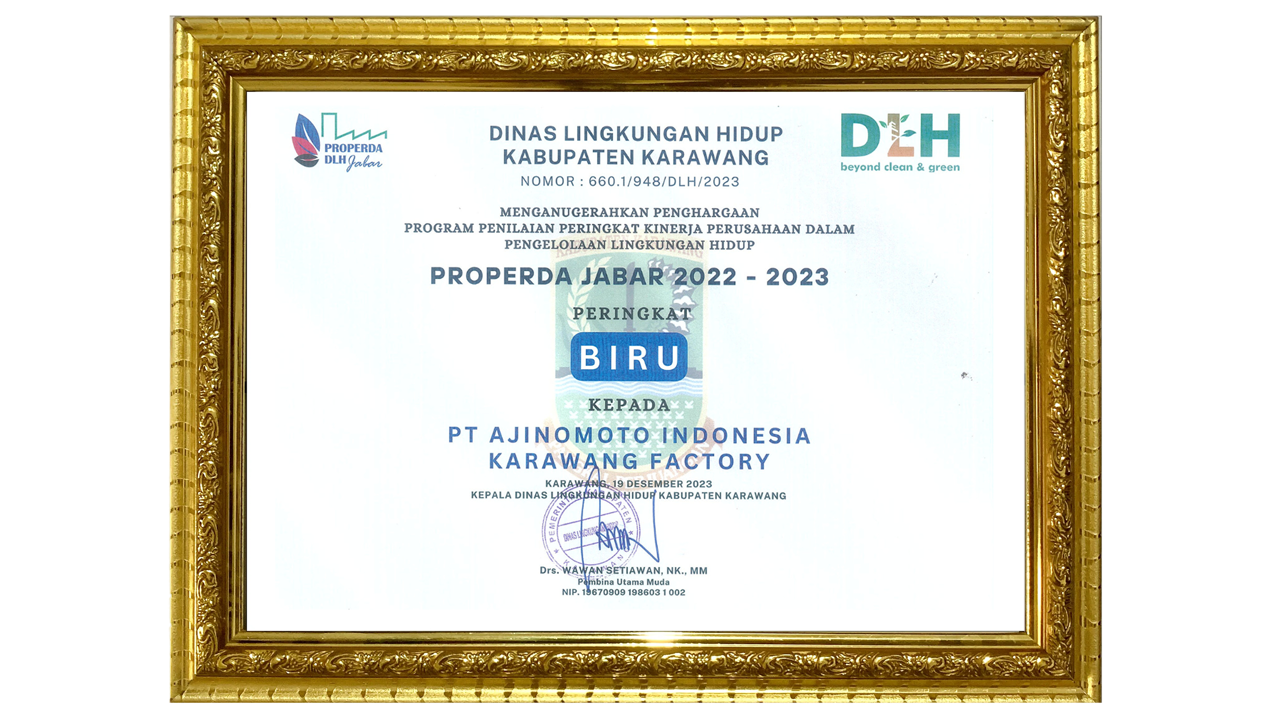 Blue rating from DLH